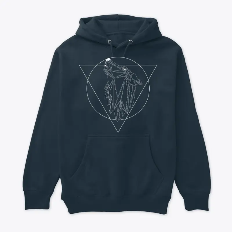 Geometric Wolf Pullover Hoodie for Men