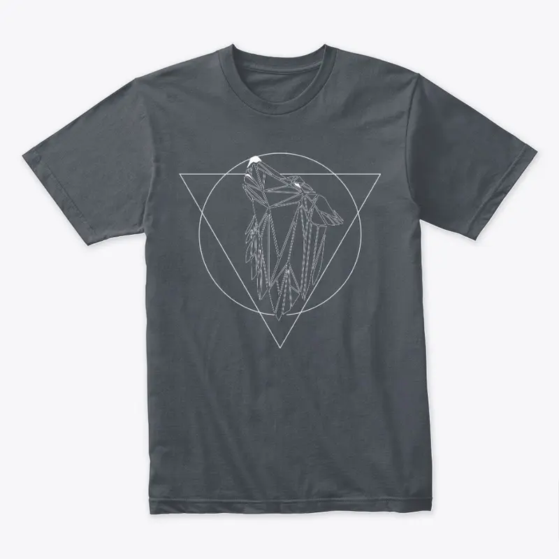 Black Geometric Wolf Tee